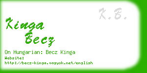 kinga becz business card